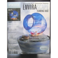 HoMedics Envirascape Flowing Vase Illuminated Glass Relaxation Fountain 31262007643  153105447464